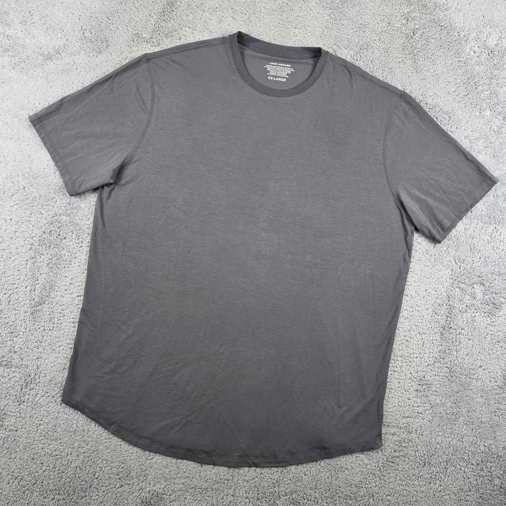 Jack Archer T-Shirt Mens XXL Gray Modal Stretch Solid Curved Hem Tee Casual NWOT